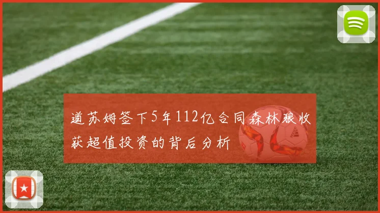 道苏姆签下5年112亿合同森林狼收获超值投资的背后分析